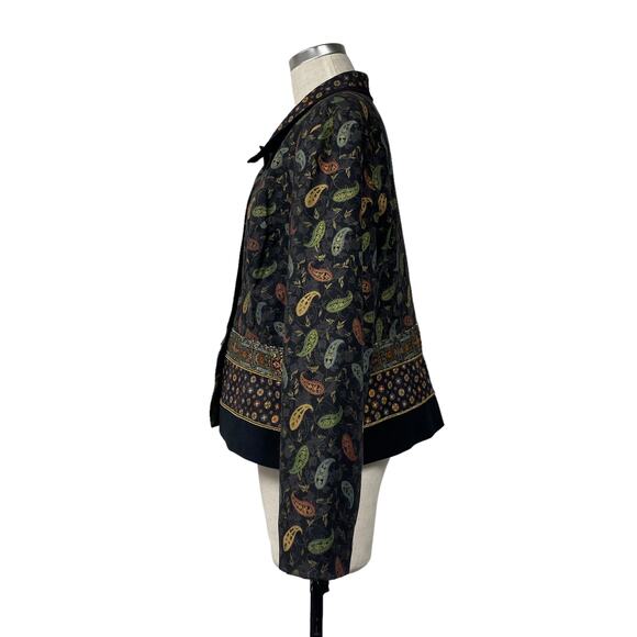 Vintage Howard Wolf Womens Size 18 Paisley Printed Button Up Blazer Jacket - Picture 6 of 7